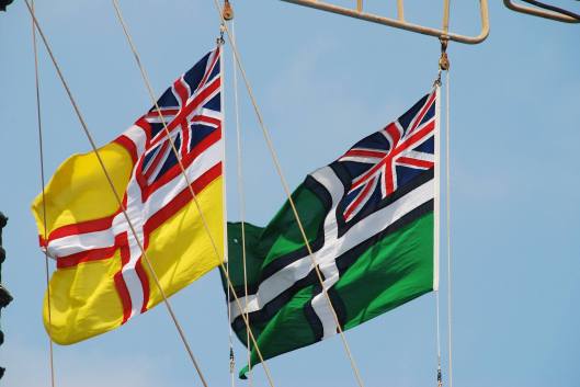 The wholly unofficial but particularly attractive Devon and Dorset ensigns from Shaun Jones. A really nice photo too!