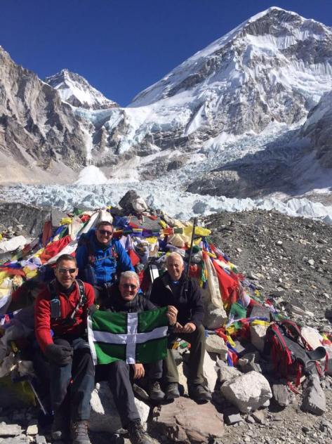 The Devon flag at Everest base camp from Mark Godfrey