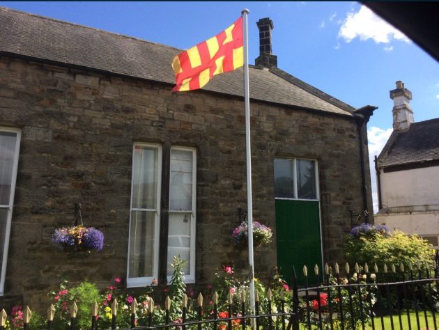 The Northumberland flag flies at Bellingham.