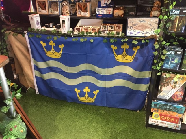 Lockhouse Escape Rooms in Cambridge displaying the Cambridgeshire flag!