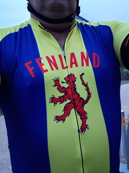 Chaz Chazzington wears his new cycling jersey.