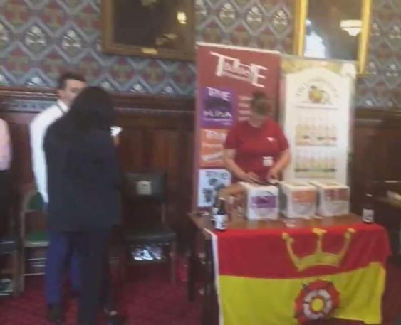 The county flag at the Hampshire Showcase at Parliament