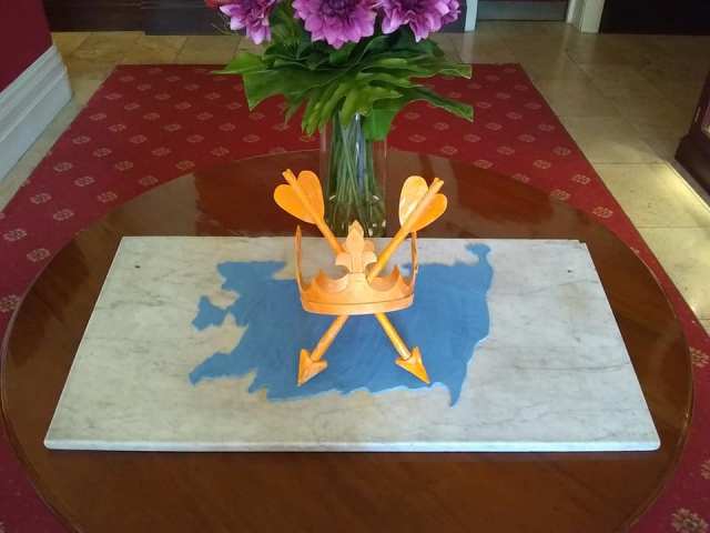 Pastry Chef Nick Miles's fabulous #SuffolkDay creation at the Orwell Hotel, Felixstowe and the Suffolk County flag1