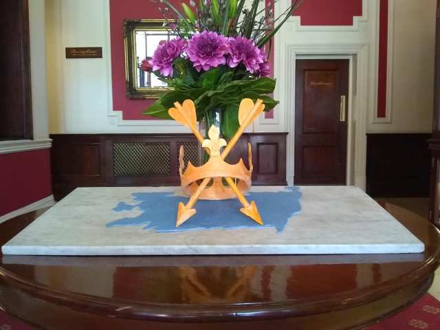 Pastry Chef Nick Miles's fabulous #SuffolkDay creation at the Orwell Hotel, Felixstowe and the Suffolk County flag2