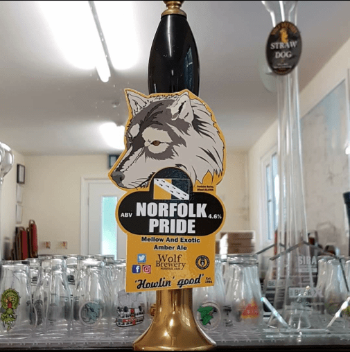 Norfolk Pride mellow and exotic amber ale by Wolf Brewery